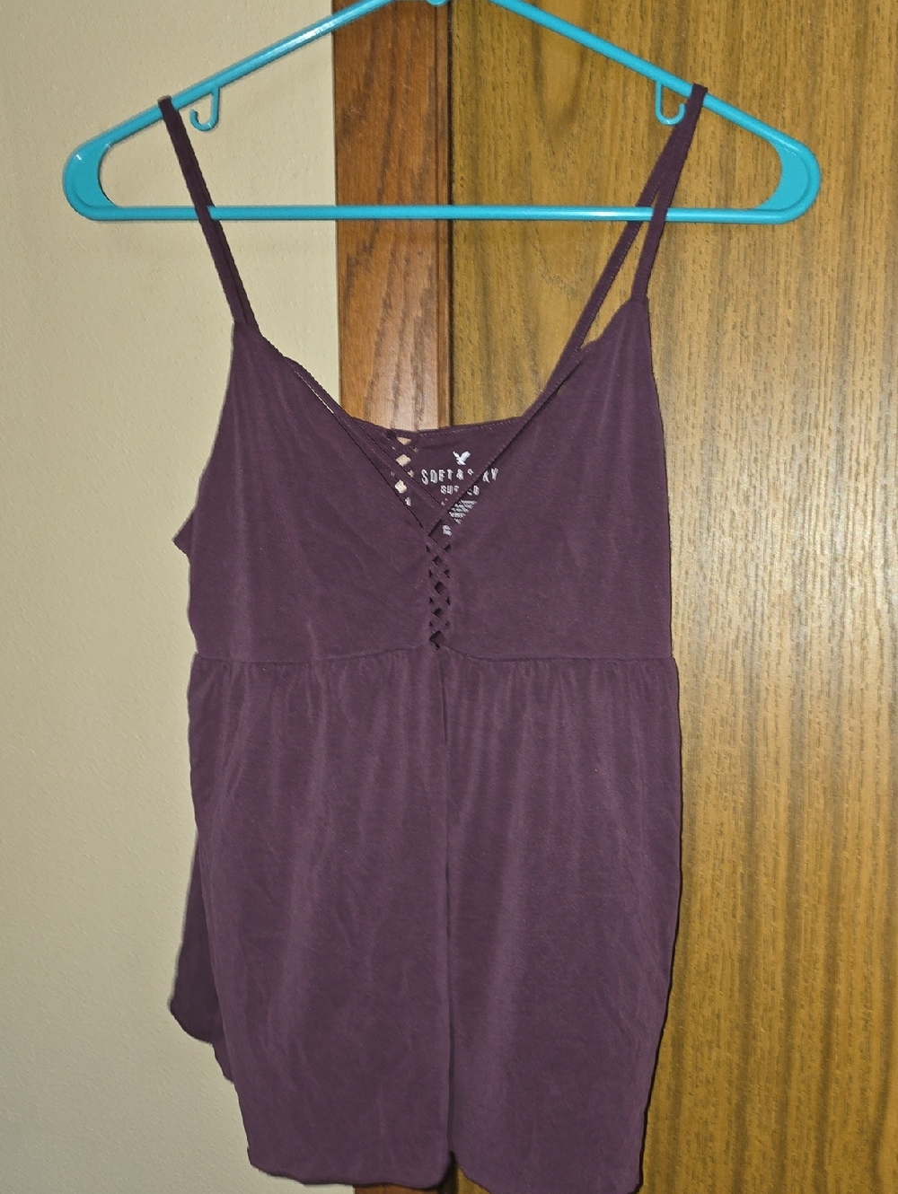 American Eagle Outfitters Plum Lace-Up Spaghetti Strap Cami
